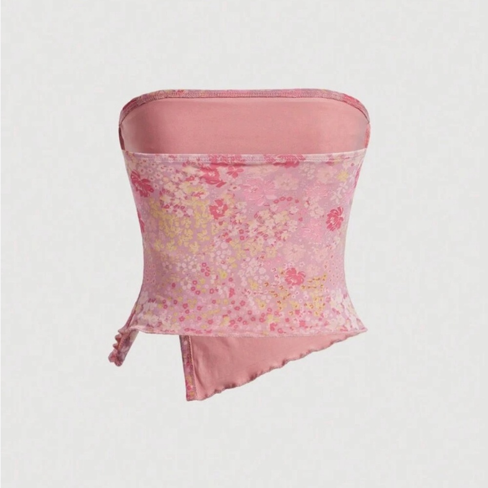 floral print tube top